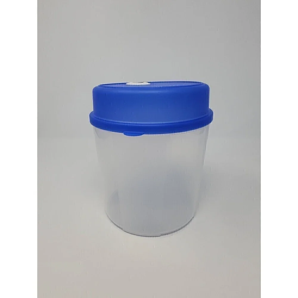 TUPPERWARE FREEZER MATE ICE CREAM SAVER ROUND BLUE LID SMART DATE DIAL #4564A-2
